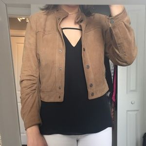 BCBG Max Azria 100% Leather Cropped Moto Jacket